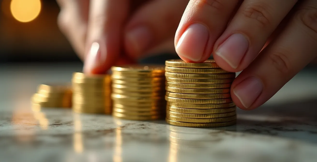 Mains analysant des graphiques financiers avec calculatrice